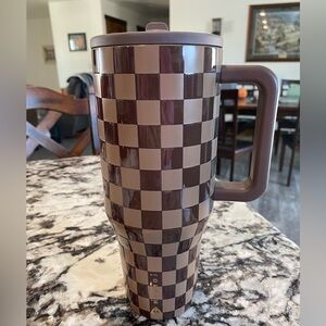 40 oz Autumn Checkers traveler